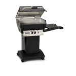  Deluxe H3-X Gas Grill on Black Cart w 1 Side Shelf