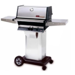 Propane Grill W/ Stainless Grids On Stainless Steel Cart