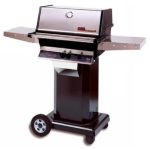 Natural Gas Grill W/ Stainless Grids On Black Cart